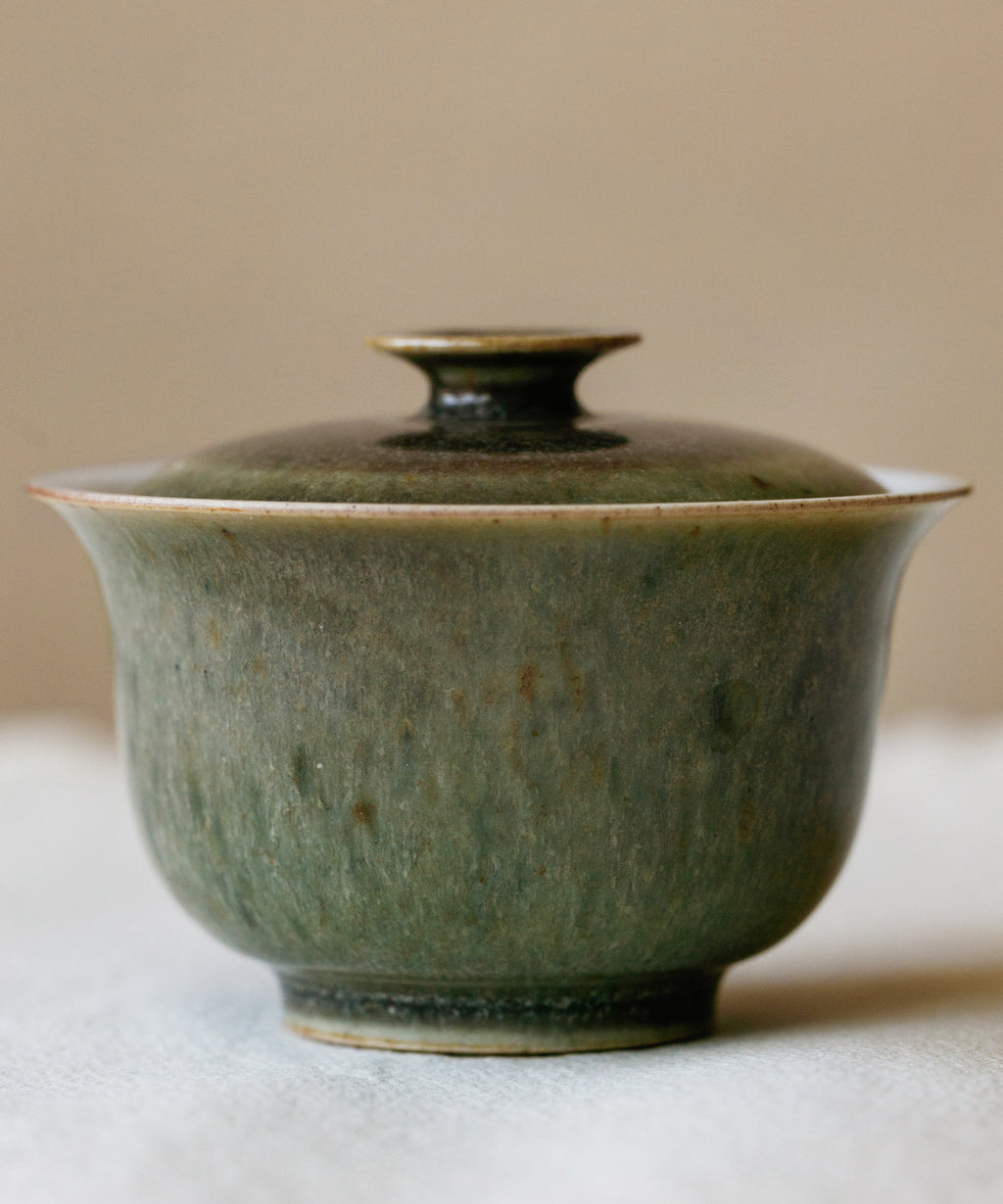 Small Purple Rain Gaiwan interior, purple rain interior glaze, handcrafted by Wang Xinghua, Jingdezhen