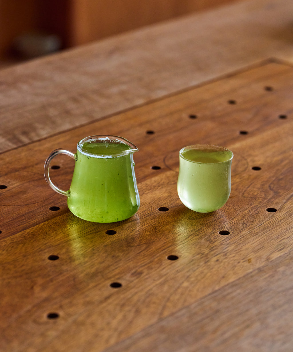 Hot water poured over Shizuoka Gyokuro Mizu no Tsuyu leaves