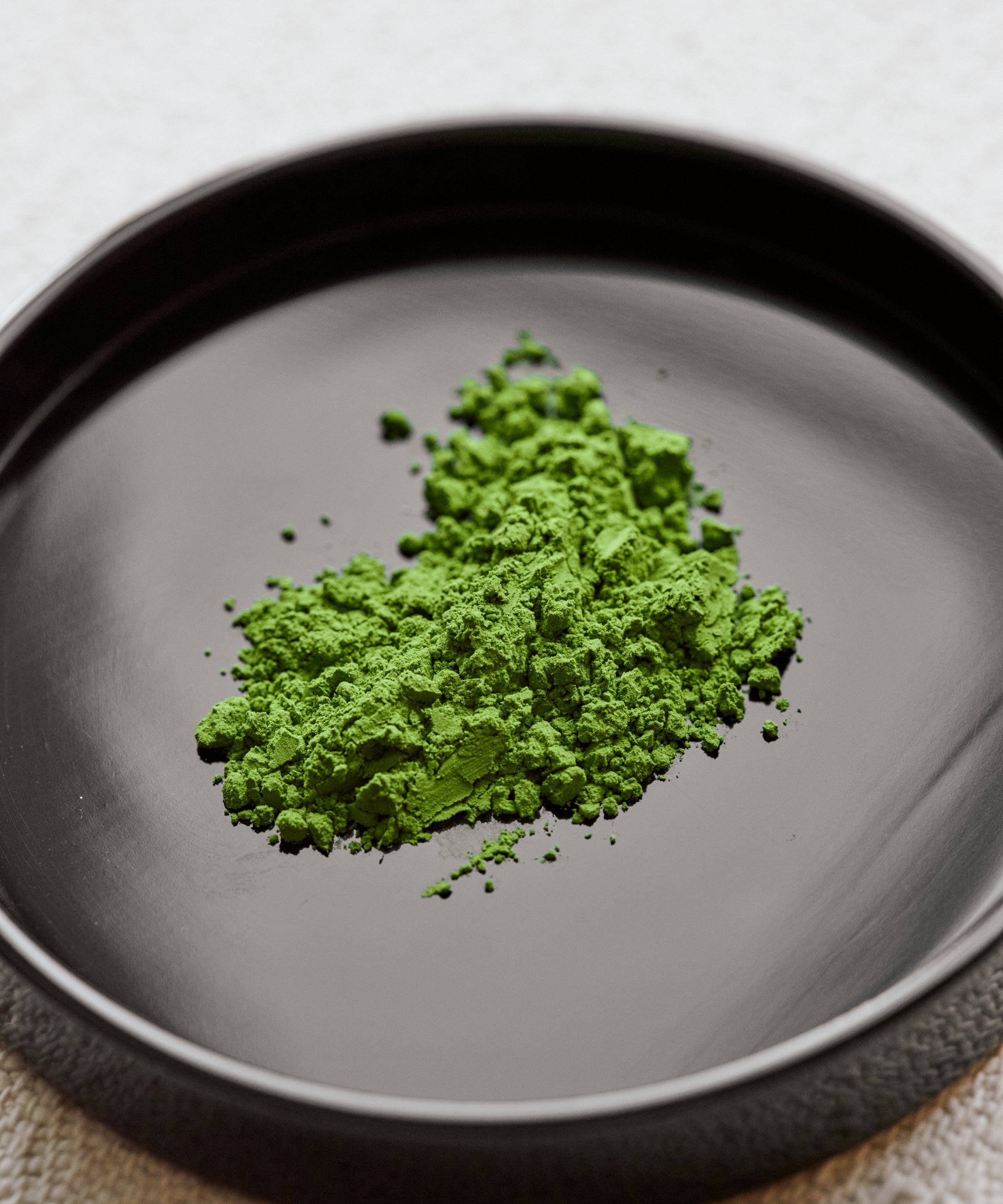 Close-up of stone-ground Matcha Kakegawa Japanese matcha powder
