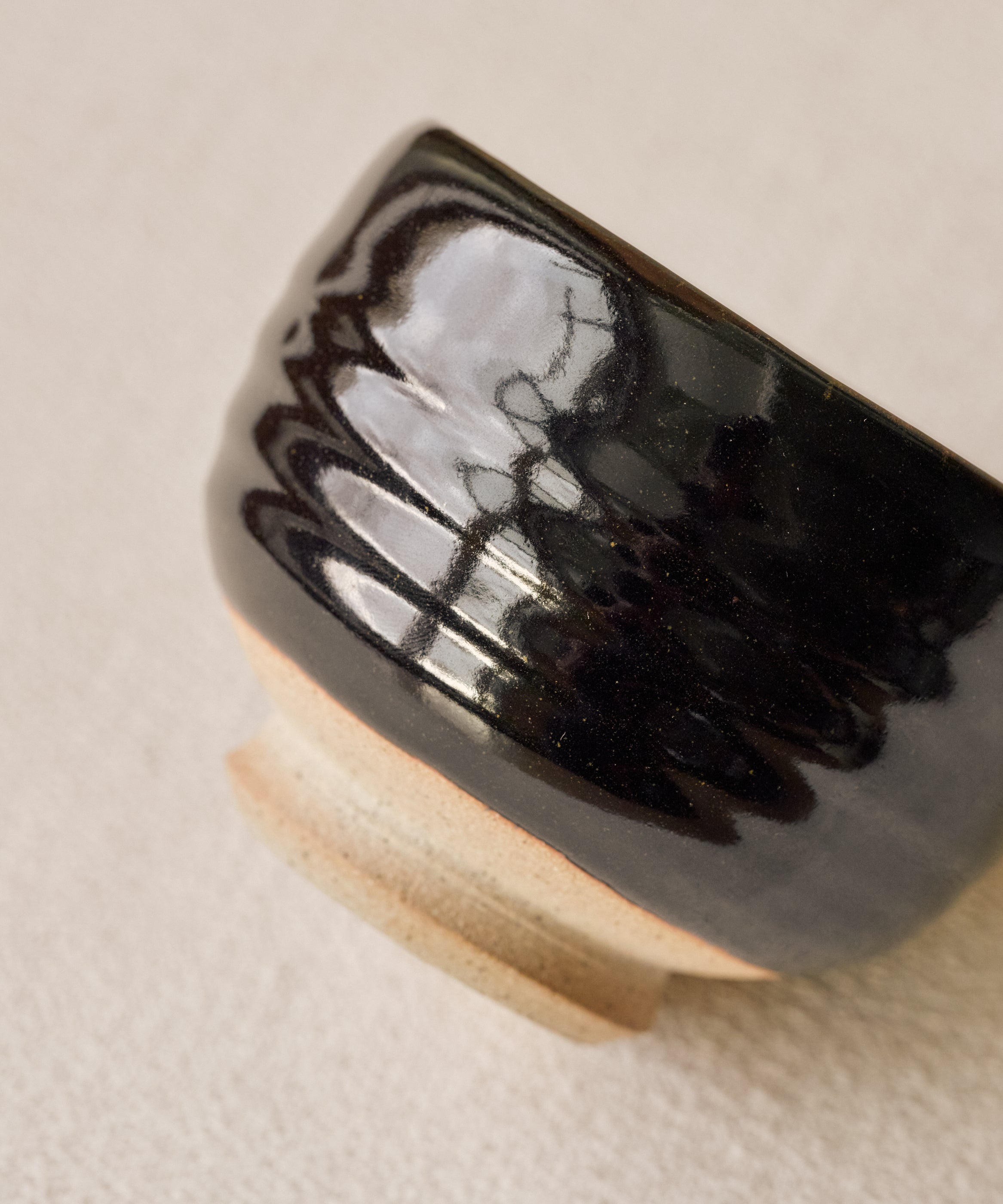 Chawan No. 04 in hand, classic chawan shape for whisking matcha