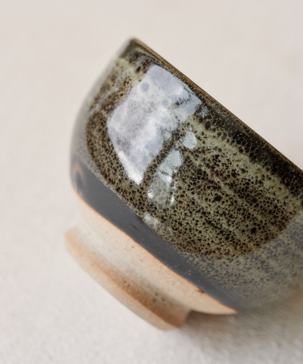 Chawan No. 02 in hand, classic chawan shape for whisking matcha