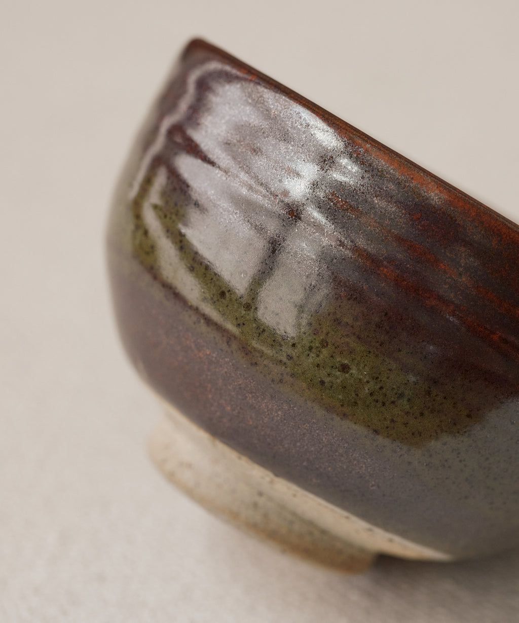 Chawan No. 08 in hand, classic chawan shape for whisking matcha