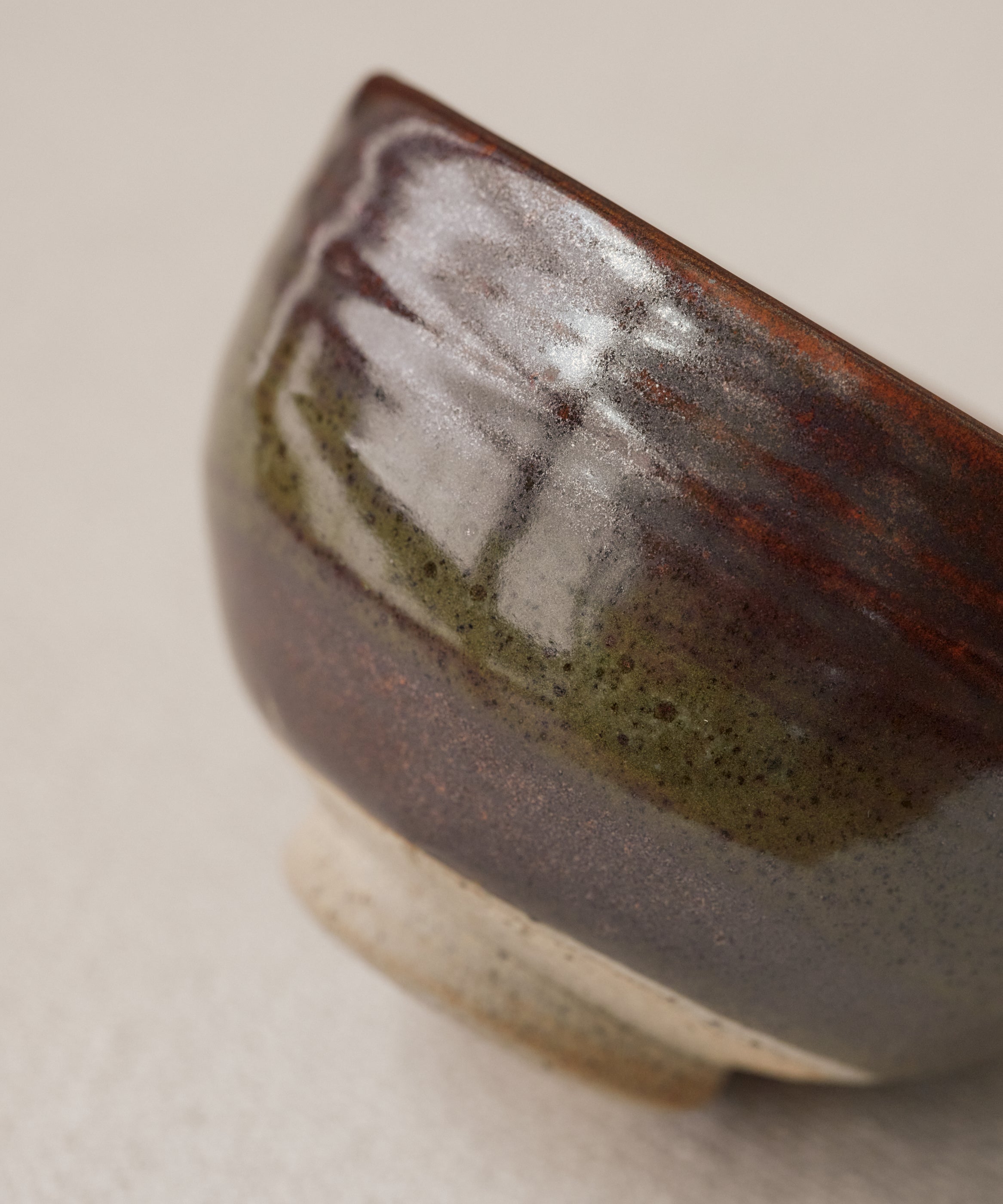 Chawan No. 08 in hand, classic chawan shape for whisking matcha