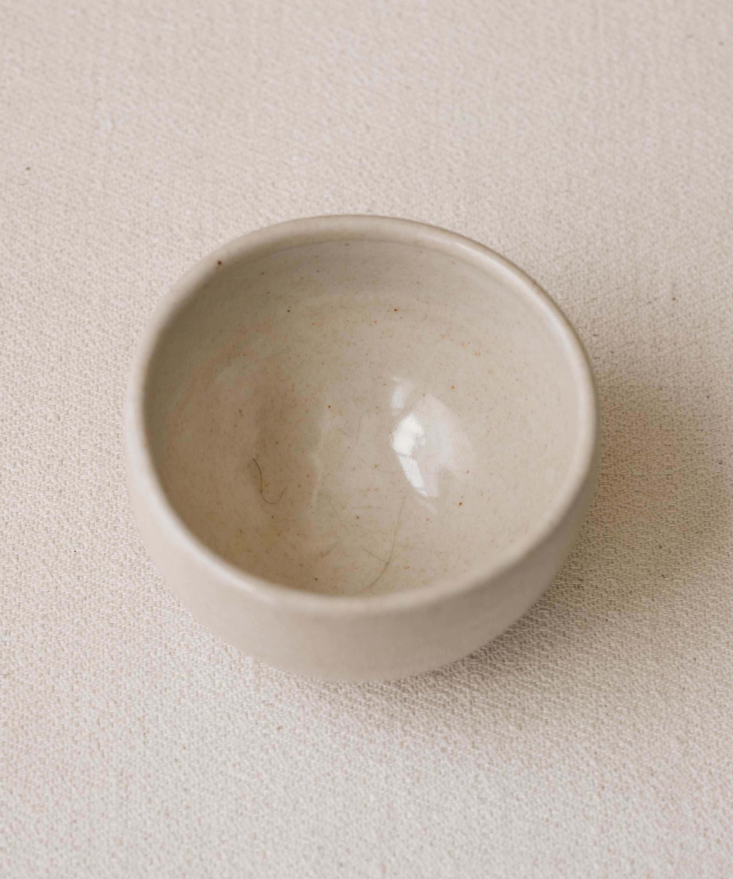 Chawan No. 03 in hand, classic chawan shape for whisking matcha