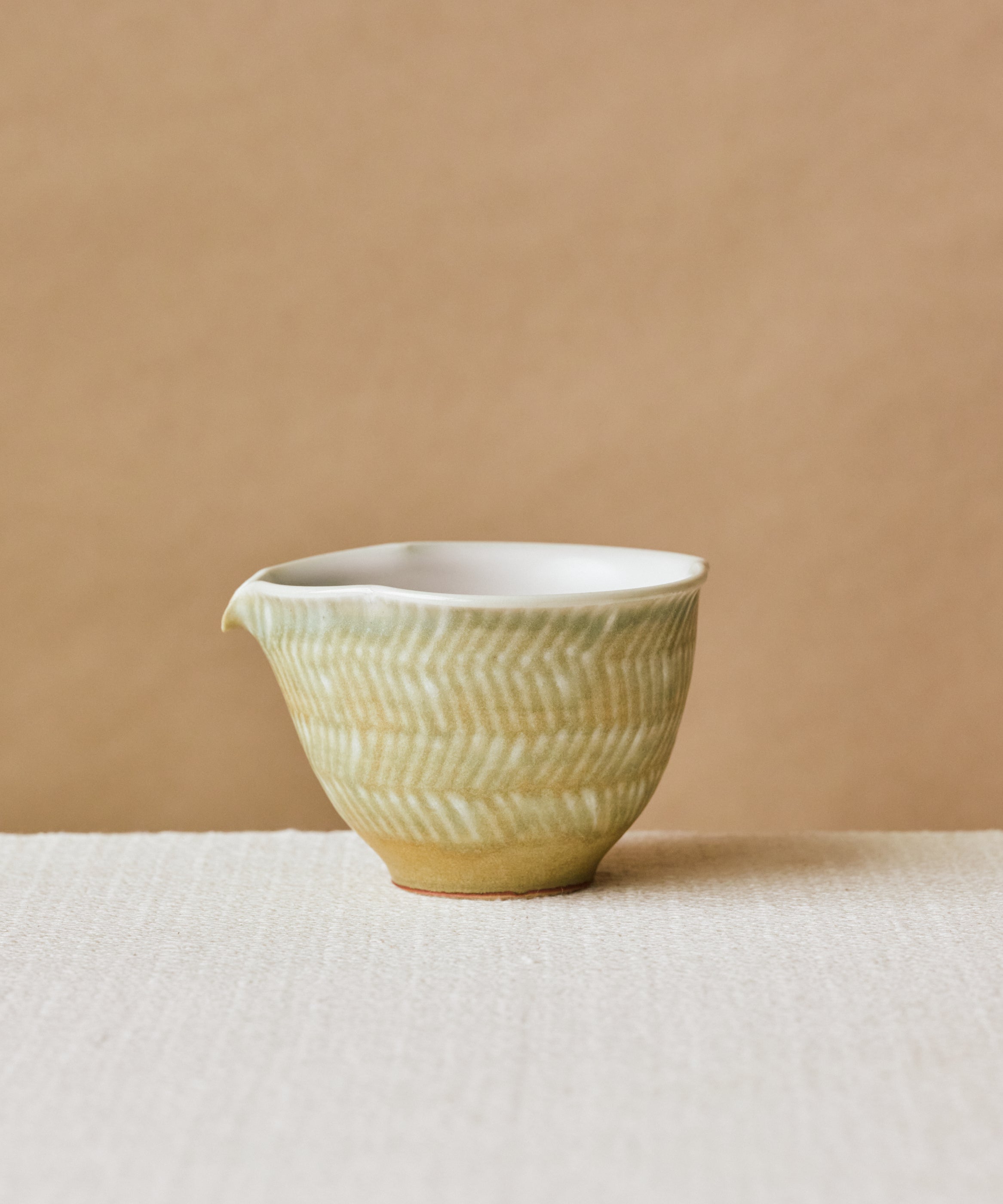 Pitcher Green Gourd, handcrafted tea pitcher by Wang Xinghua, Jingdezhen, green gourd glaze