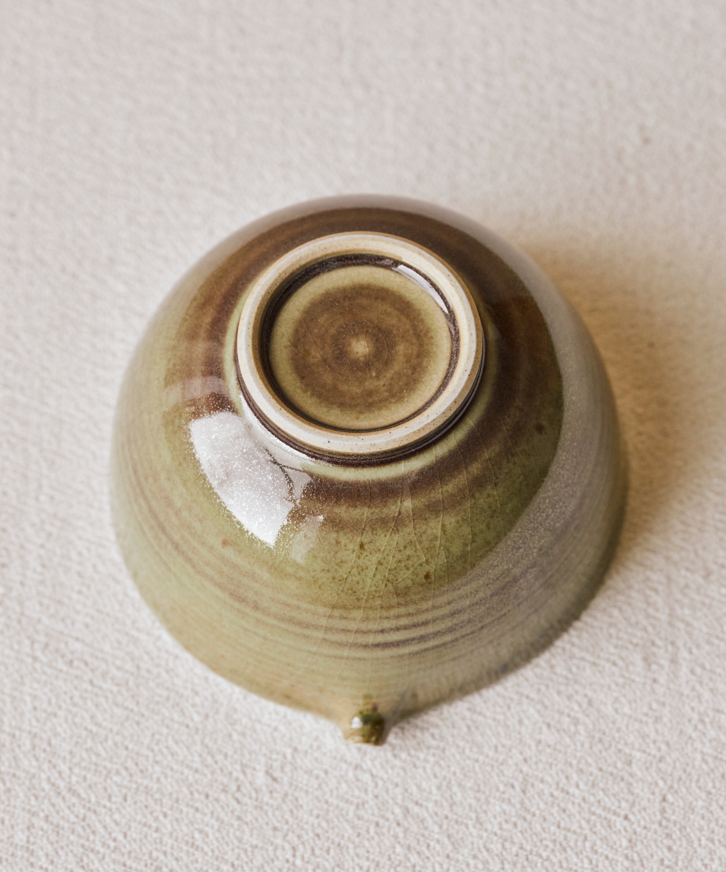 "Chawan" Ombre Green detail, ombre green matcha latte bowl, handcrafted Jingdezhen ceramics
