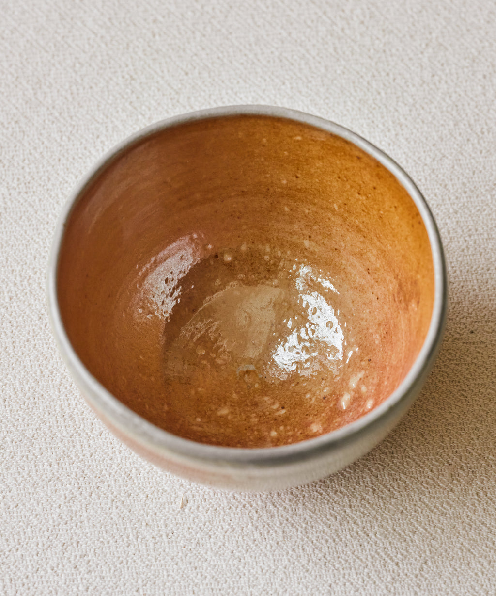 Chawan No. 69 side profile, soda-fired at Shadbolt Centre, Burnaby
