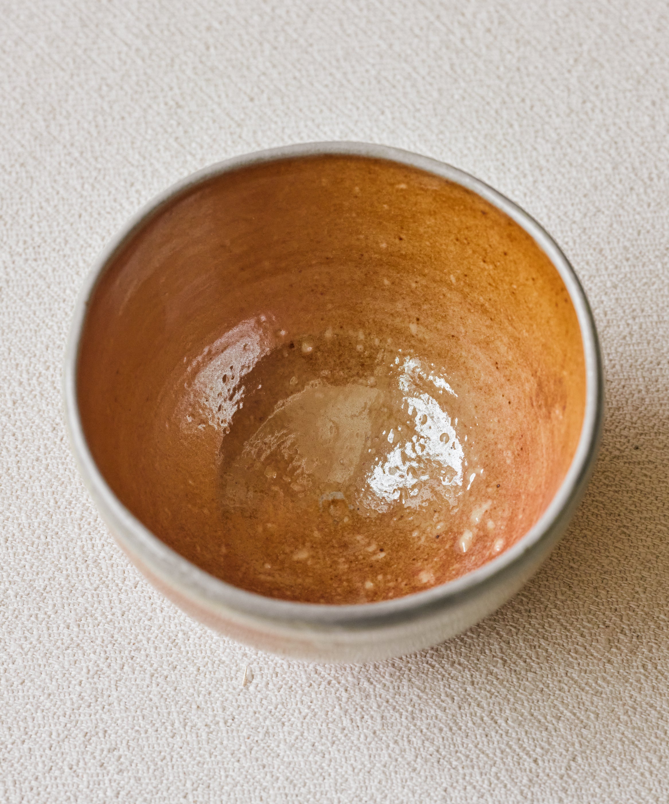 Chawan No. 69 side profile, soda-fired at Shadbolt Centre, Burnaby