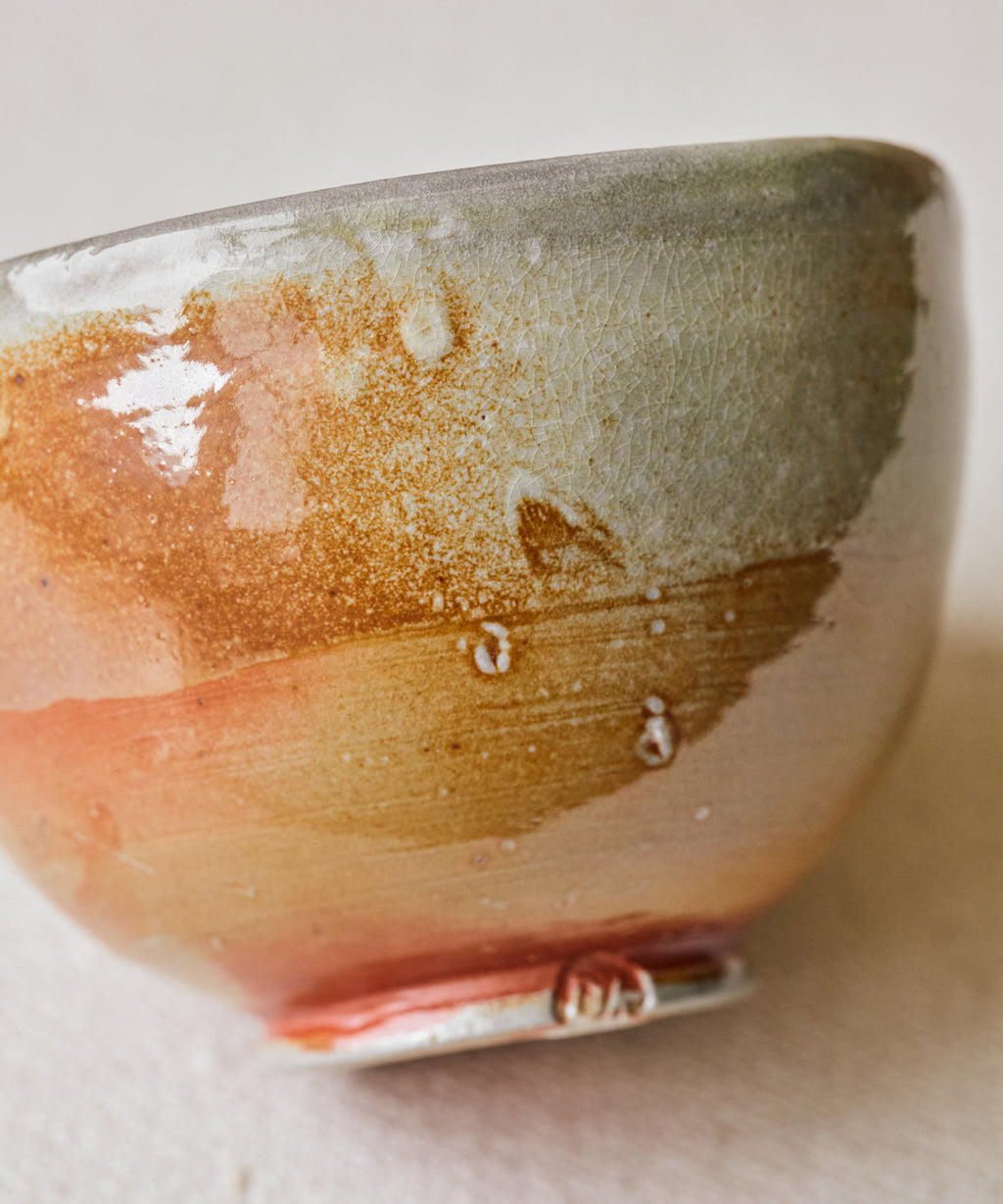 Chawan No. 69 glaze detail, soda-fired stoneware by Danny Kostyshin