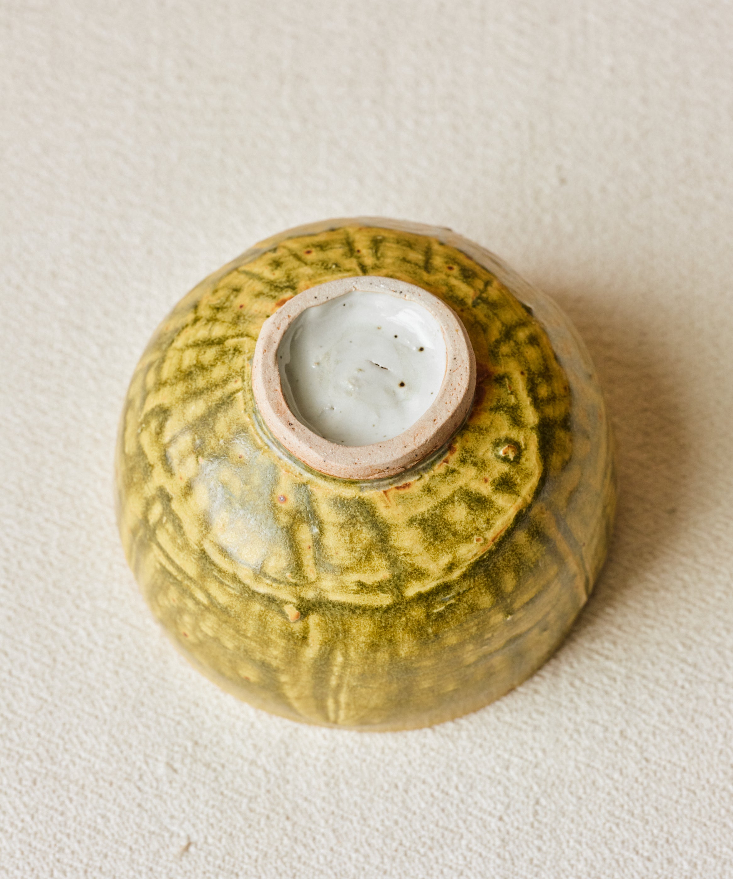 Chawan No. 72 underside, handmade stoneware clay body