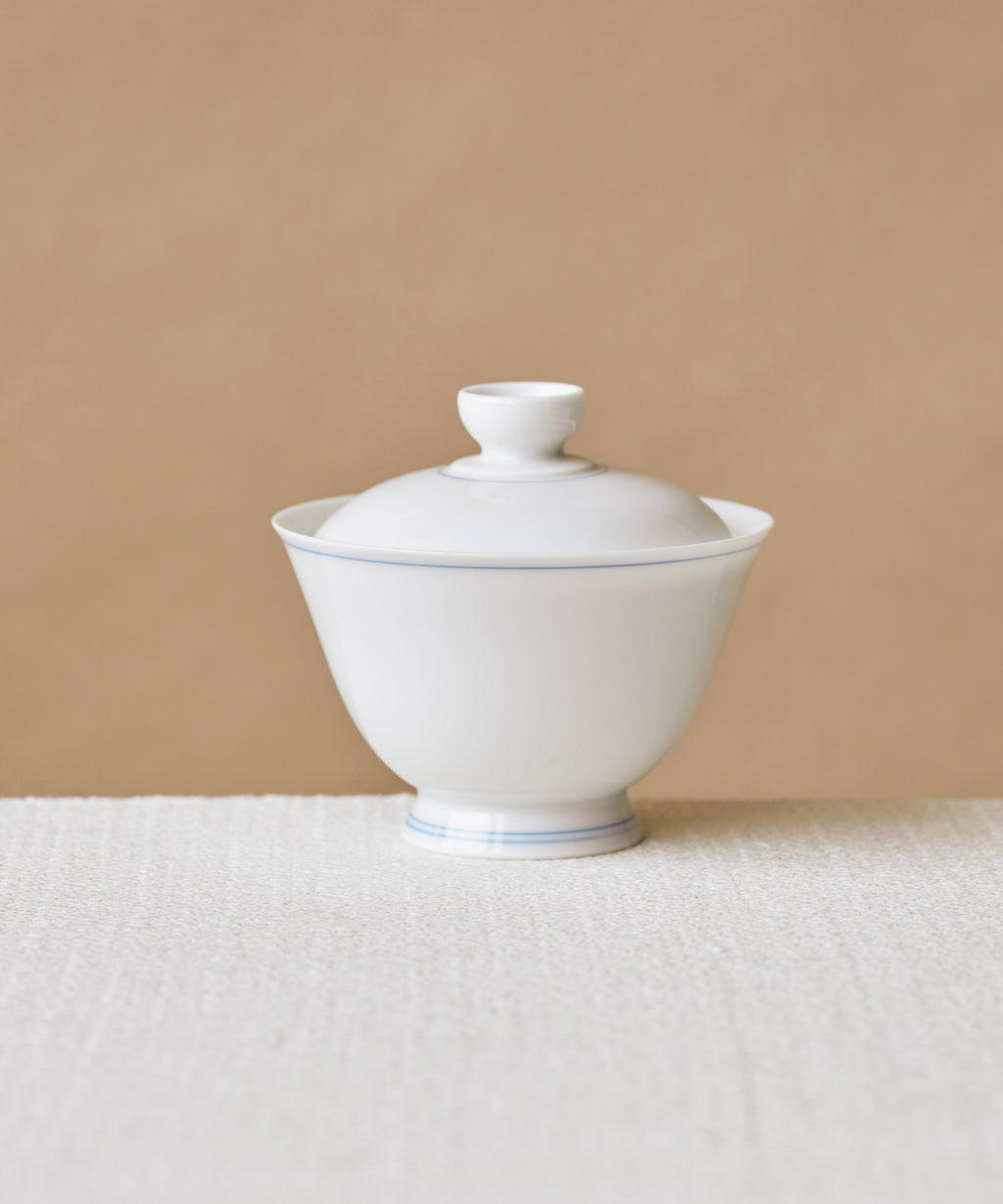 Pearl White Blue Line Gaiwan
