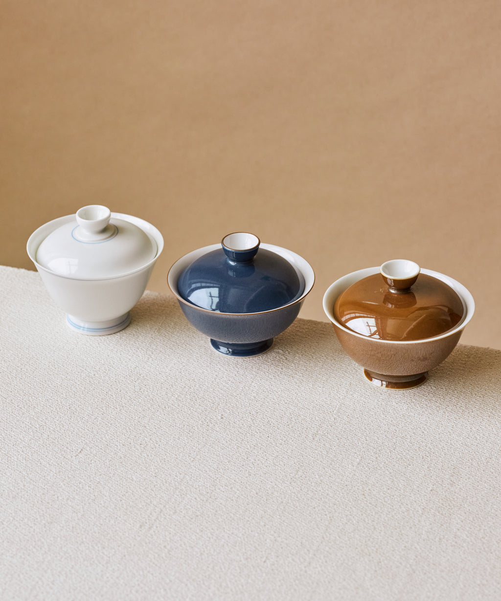 Pearl White Blue Line Gaiwan