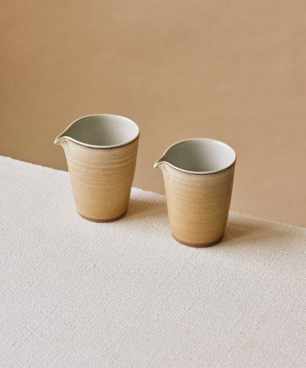 Clamshell Glaze Pitcher side view, subtle rings and thin dark lip line, Wang Xinghua gongfu teaware
