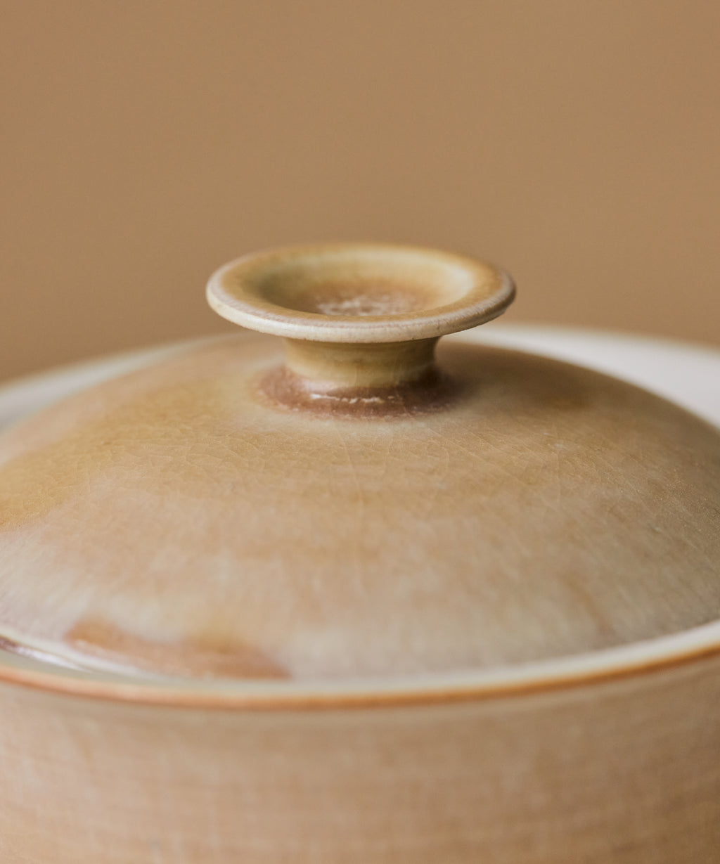 Clamshell V2 Gaiwan interior glaze, shell-like calcification pattern, Jingdezhen clay and porcelain