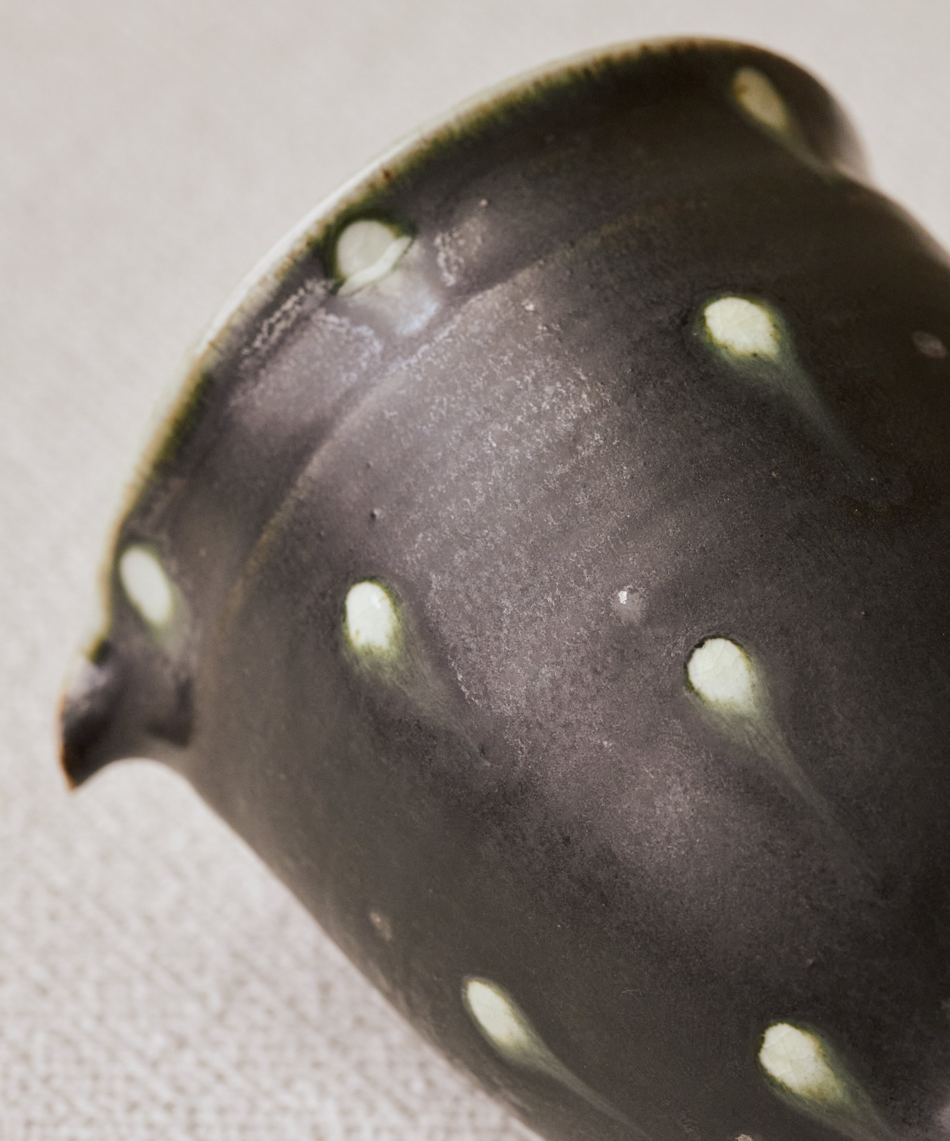 Black Peacock Pitcher Type I side angle, black peacock glaze, reduction-fired at 1300°C, Wang Xinghua
