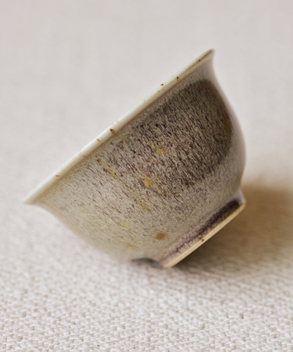 Purple Rain Cup V2 interior, purple mist glaze detail, handcrafted by Wang Xinghua, Jingdezhen