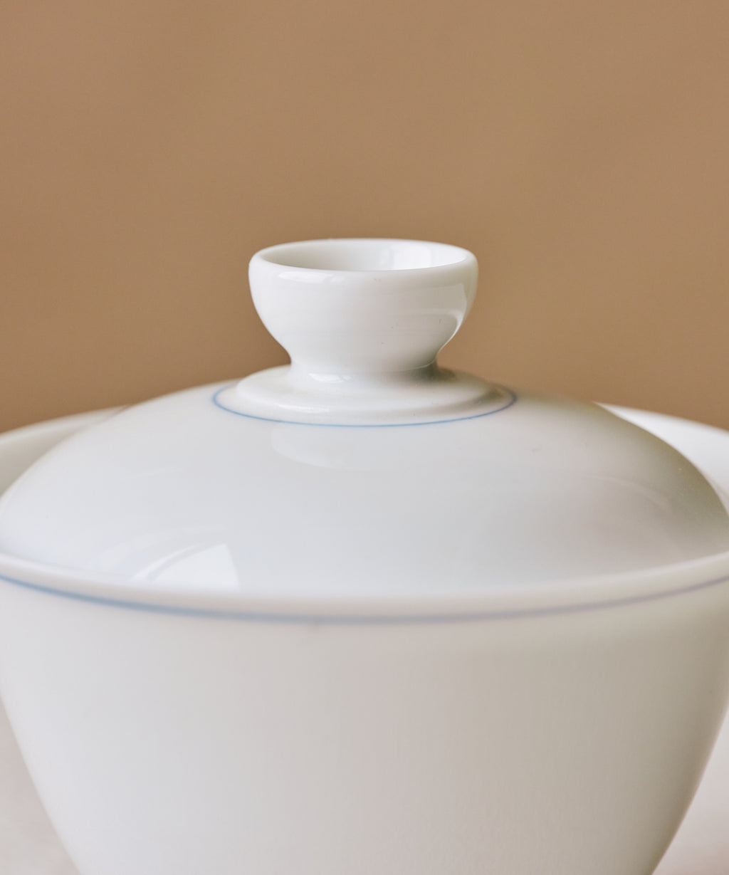 Pearl White Blue Line Gaiwan