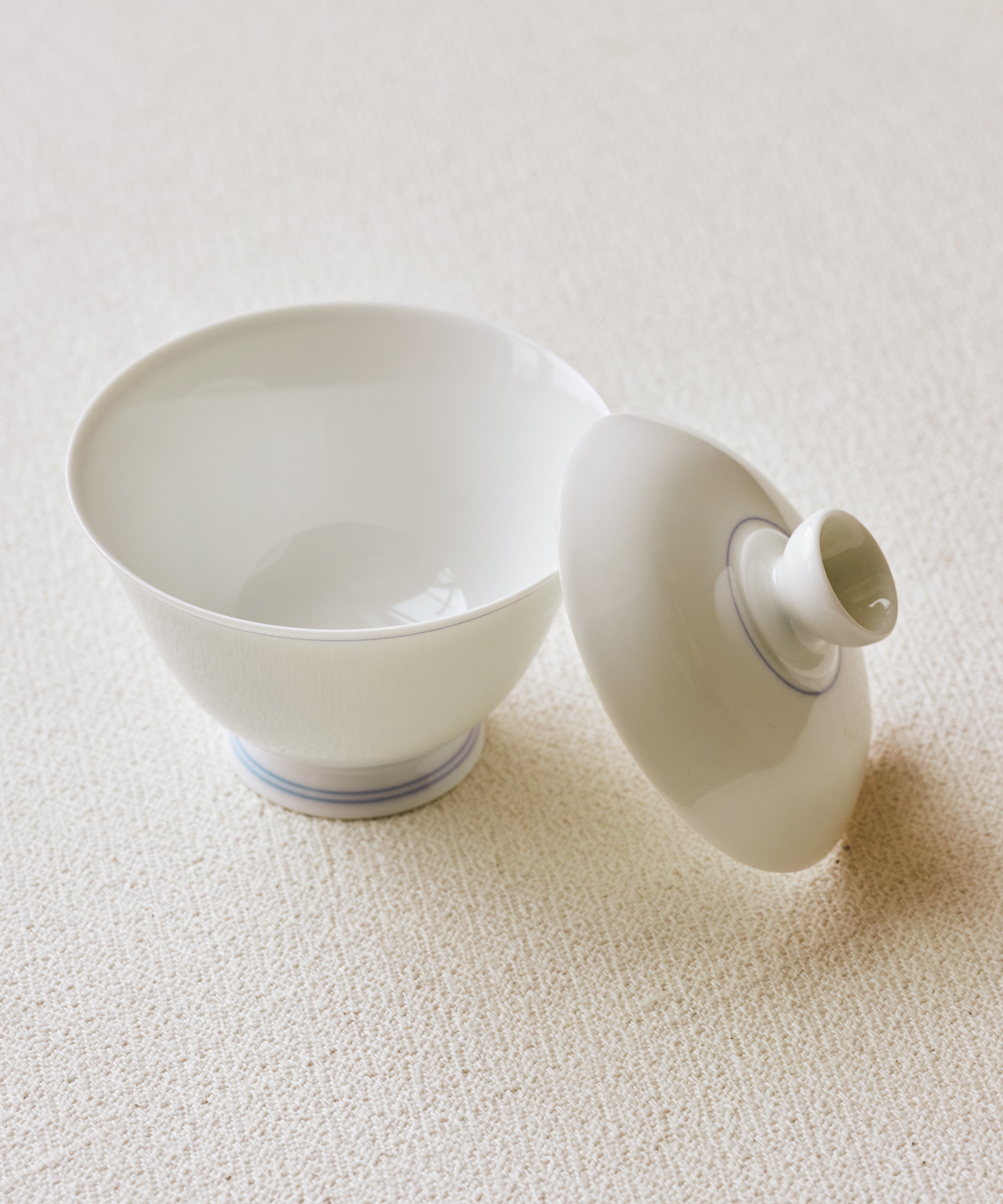 Pearl White Blue Line Gaiwan