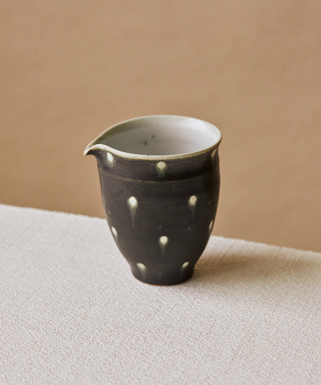 Black Peacock Pitcher Type I spout detail, precise controlled pour, Jingdezhen porcelain