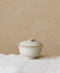 Mini Sunrise Matte Gaiwan, handcrafted mini gaiwan by Wang Xinghua, Jingdezhen, sunrise matte glaze in warm tones