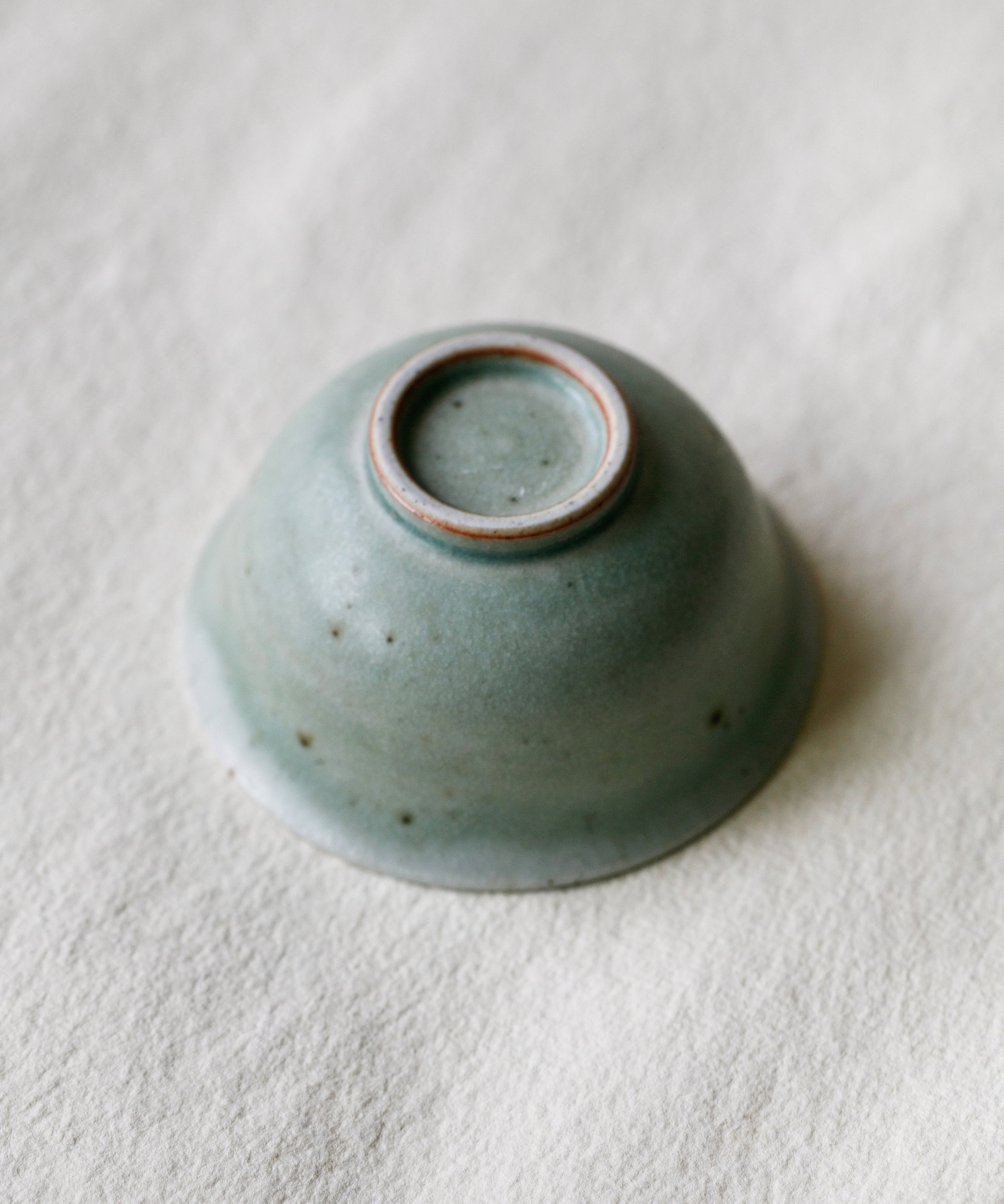 Celadon Green Cup underside, unglazed foot ring, Jingdezhen clay body, Wang Xinghua