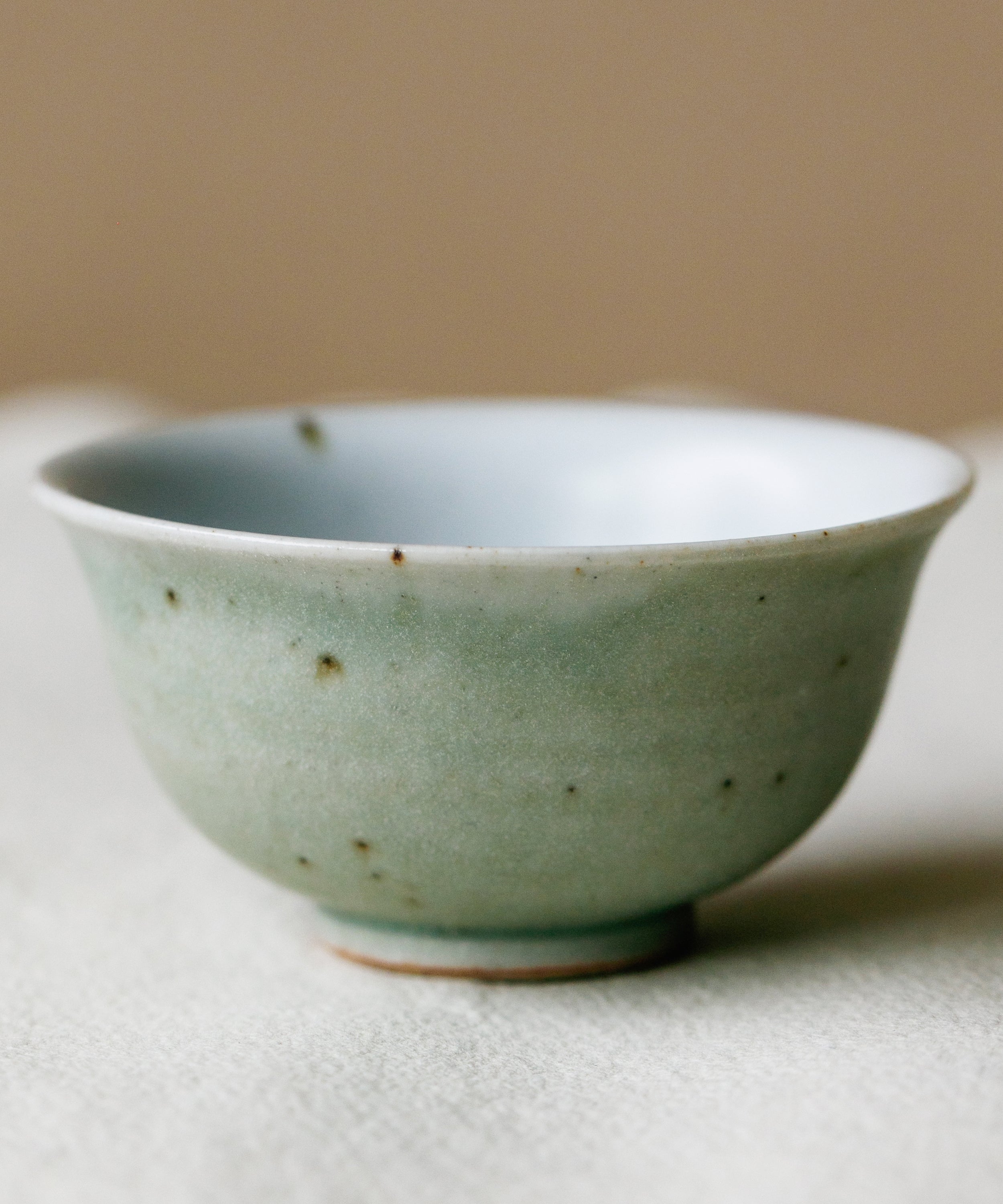 Celadon Green Cup interior, celadon green interior glaze, handcrafted by Wang Xinghua, Jingdezhen