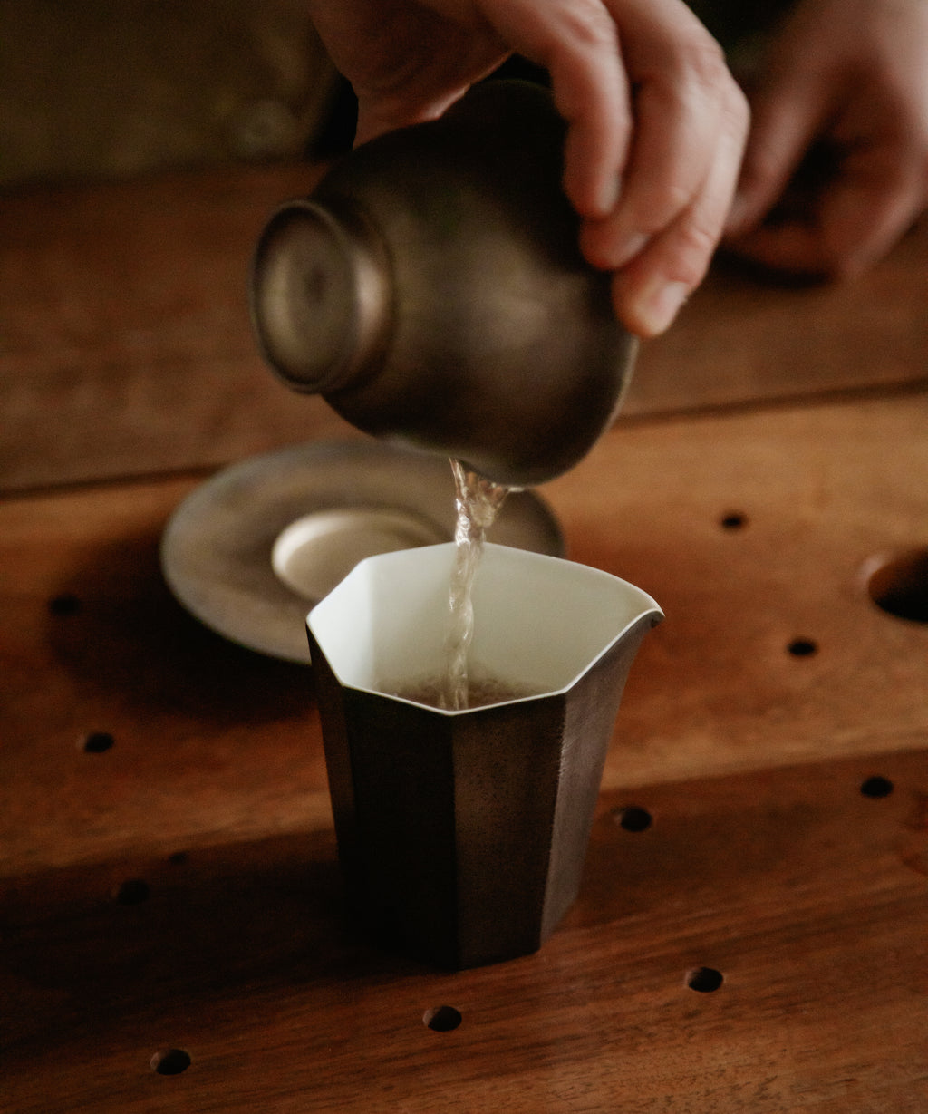 Brewing Yashixiang Duck Shit in a porcelain gaiwan, slow charcoal-roasted Phoenix oolong from Chaozhou