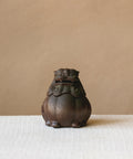 Handmade Jingdezhen ceramic lion incense burner by Zhu Ji - red clay fired at 1300C