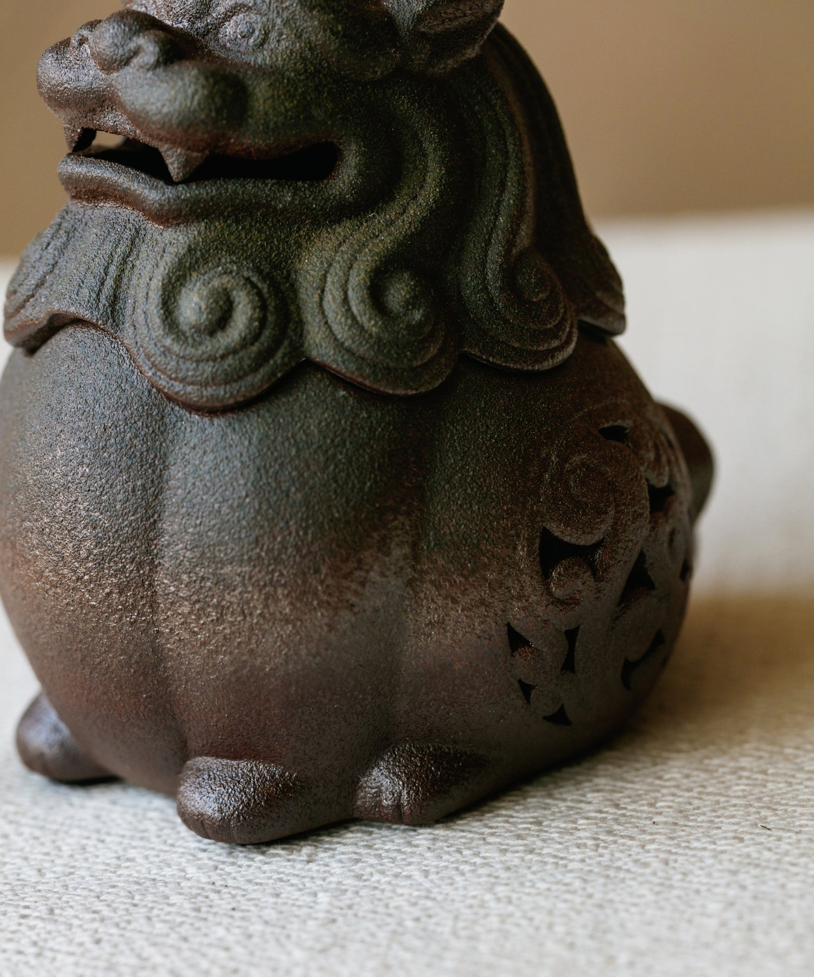Lion King Incense Burner — Jingdezhen Ceramic by Zhu Ji
