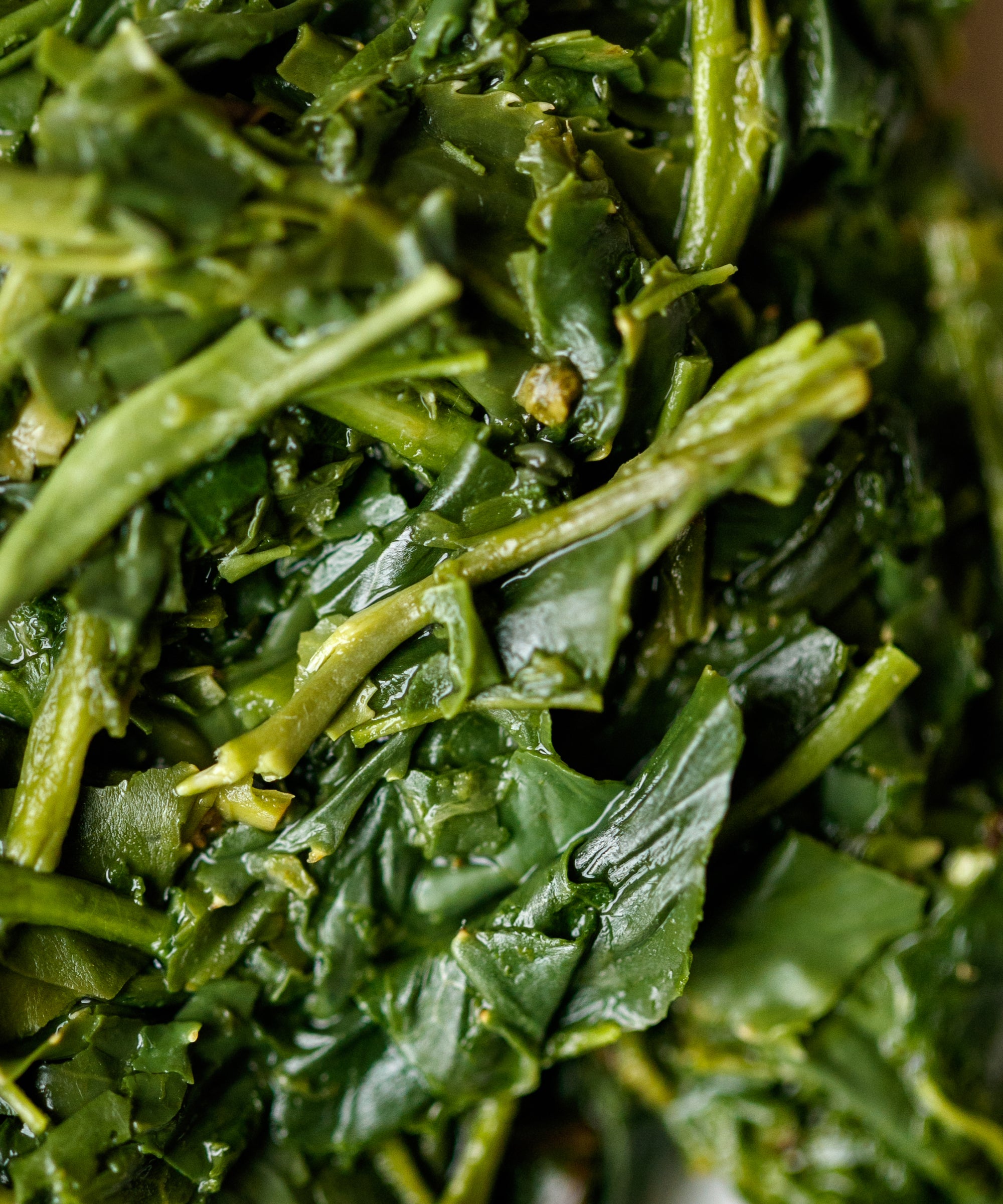 Oku Yutaka wet leaves — single varietal sencha by Kakuda Seicha, Oku-Yame, Fukuoka