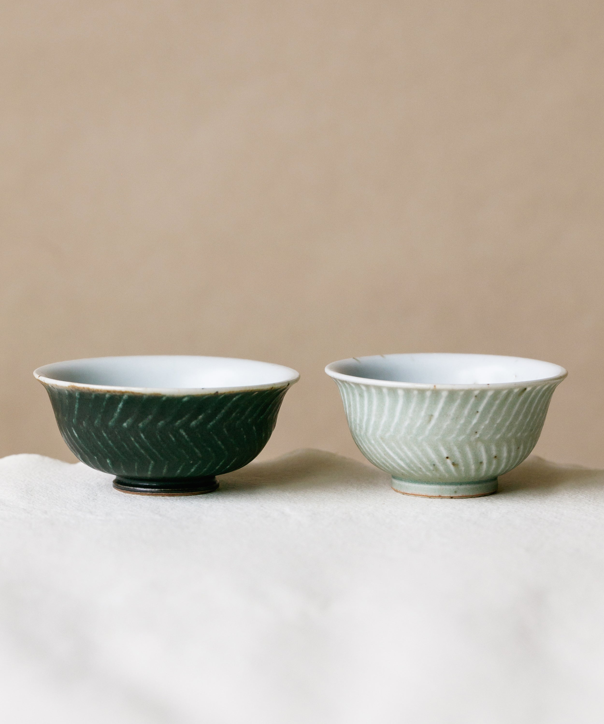 Forest Green Cup underside, unglazed foot ring, Jingdezhen clay body, Wang Xinghua