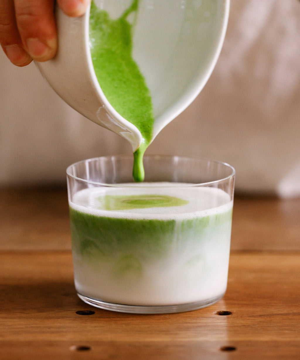 Matcha Hana latte made with stone-ground Japanese matcha