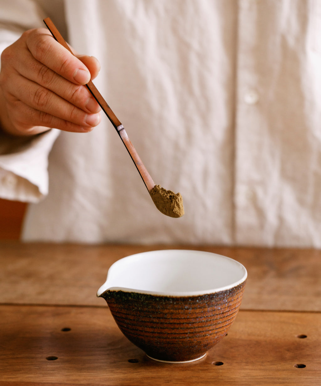 "Chawan" Brown Rouge detail, brown rouge matcha latte bowl, handcrafted Jingdezhen ceramics