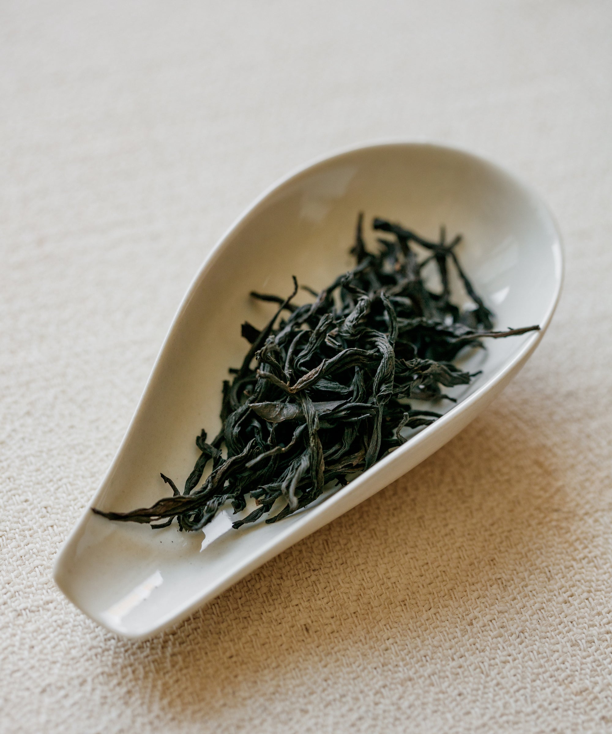 Detail of Lapsang Souchong 2012 leaves showing 13-year aging