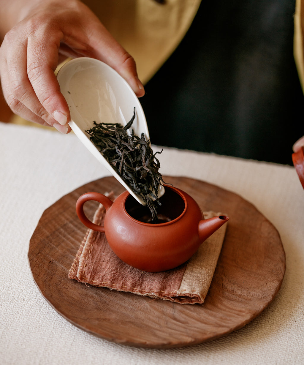 Lapsang Souchong 2012 in a white gaiwan ready for brewing