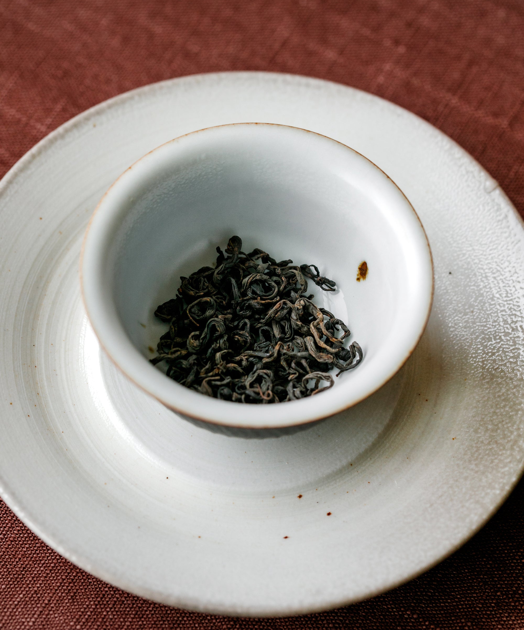 Laoshan Black dry leaves — curled black tea from Mr. Tang's seaside farm, Laoshan, Shandong