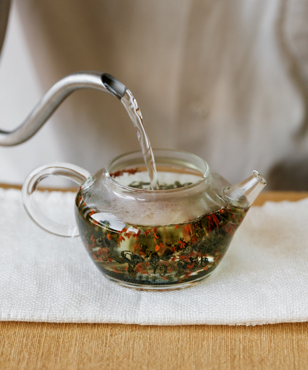 Osmanthus Laoshan Green liquor — clearing, subtle green tea with osmanthus sweetness, Laoshan