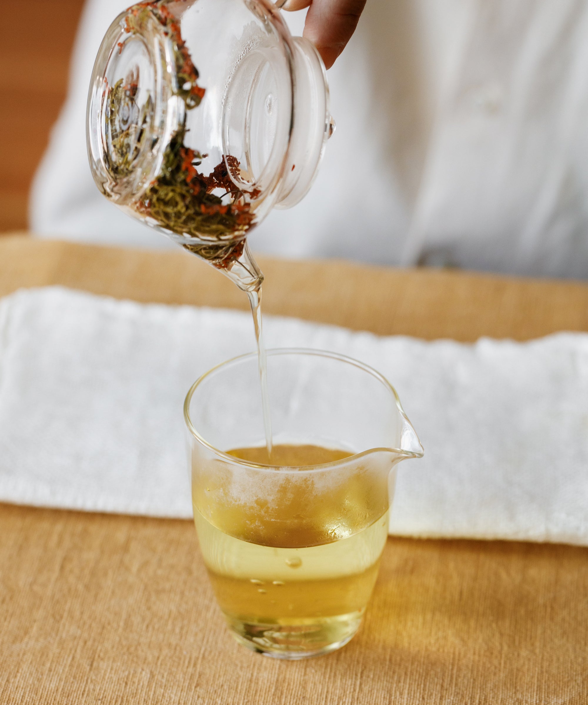 Osmanthus Laoshan Green wet leaves — osmanthus flowers and Laoshan green tea, Shandong