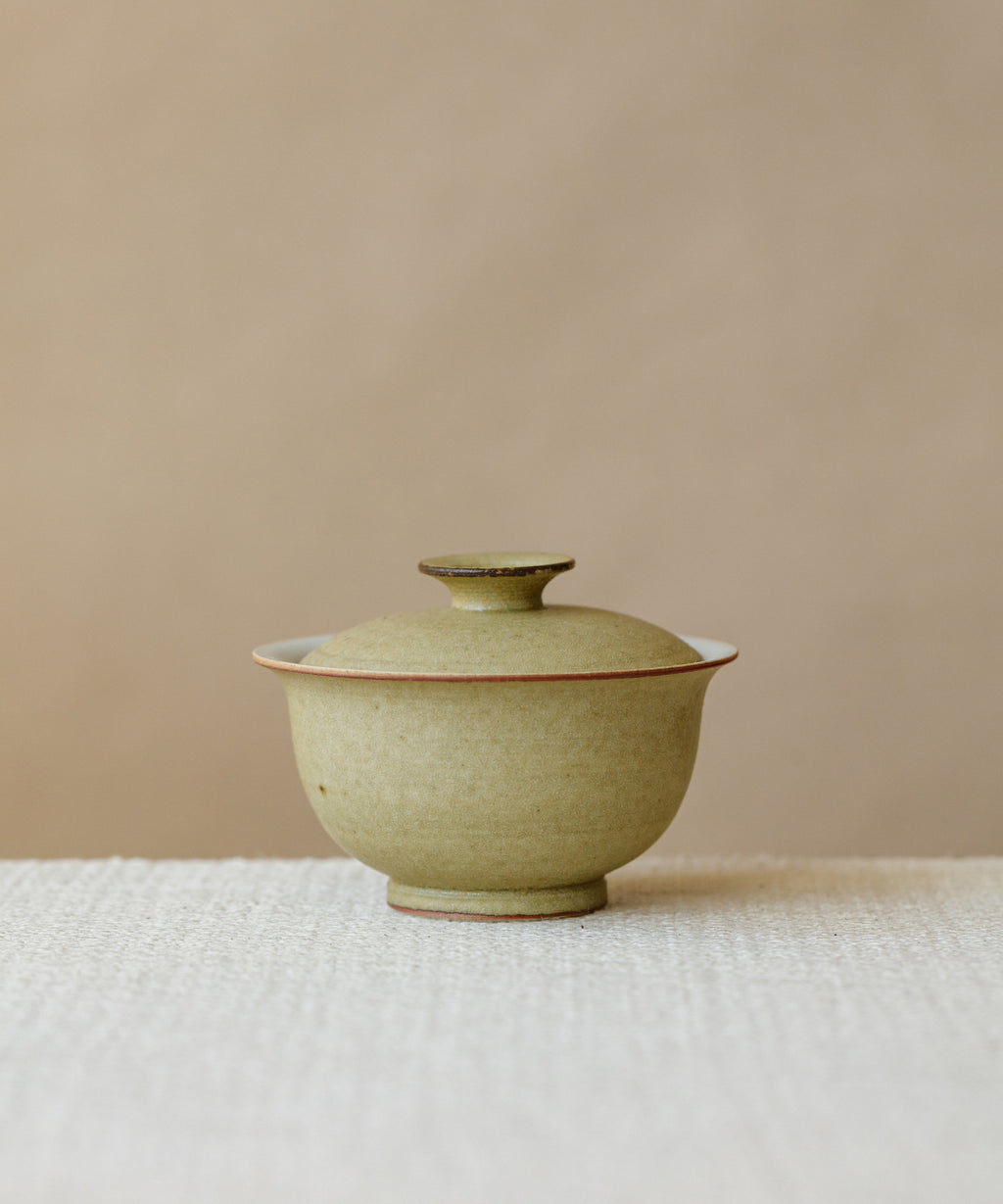 Mini Matte Yellow II Gaiwan, handcrafted mini gaiwan by Wang Xinghua, Jingdezhen, matte yellow glaze