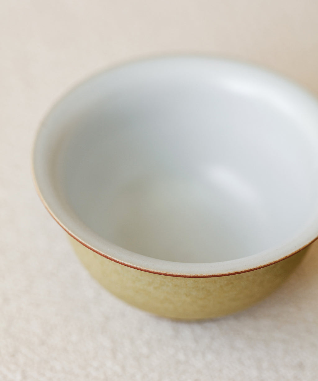 Mini Matte Yellow II Gaiwan lid detail, matte yellow glaze texture, Jingdezhen clay and porcelain