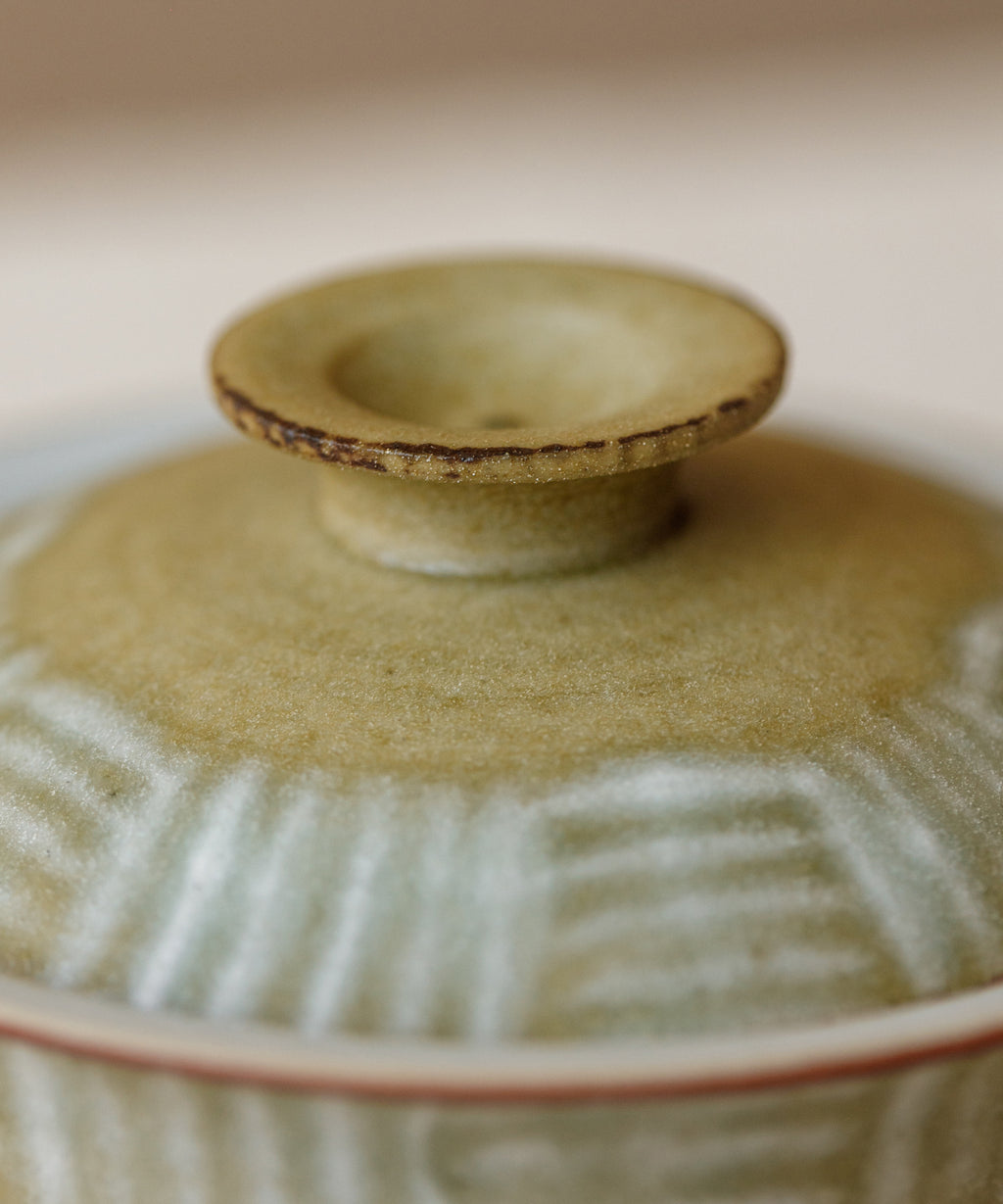 Mini Matte Yellow I Gaiwan interior, matte yellow interior glaze, Wang Xinghua, Jingdezhen
