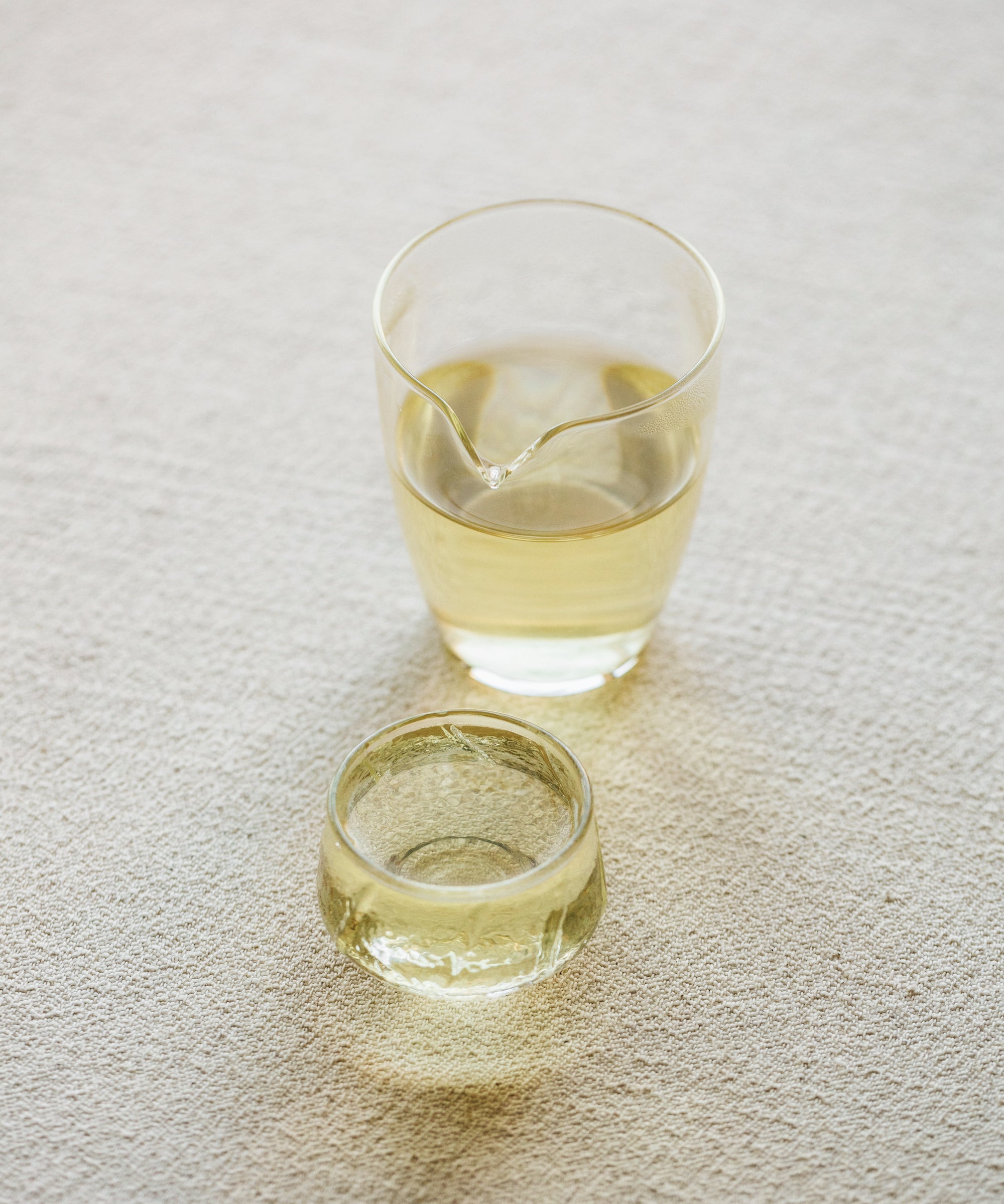 Jasmine Jade Tips brewed in cup — Master Bai's hot-scented jasmine, intense and milky