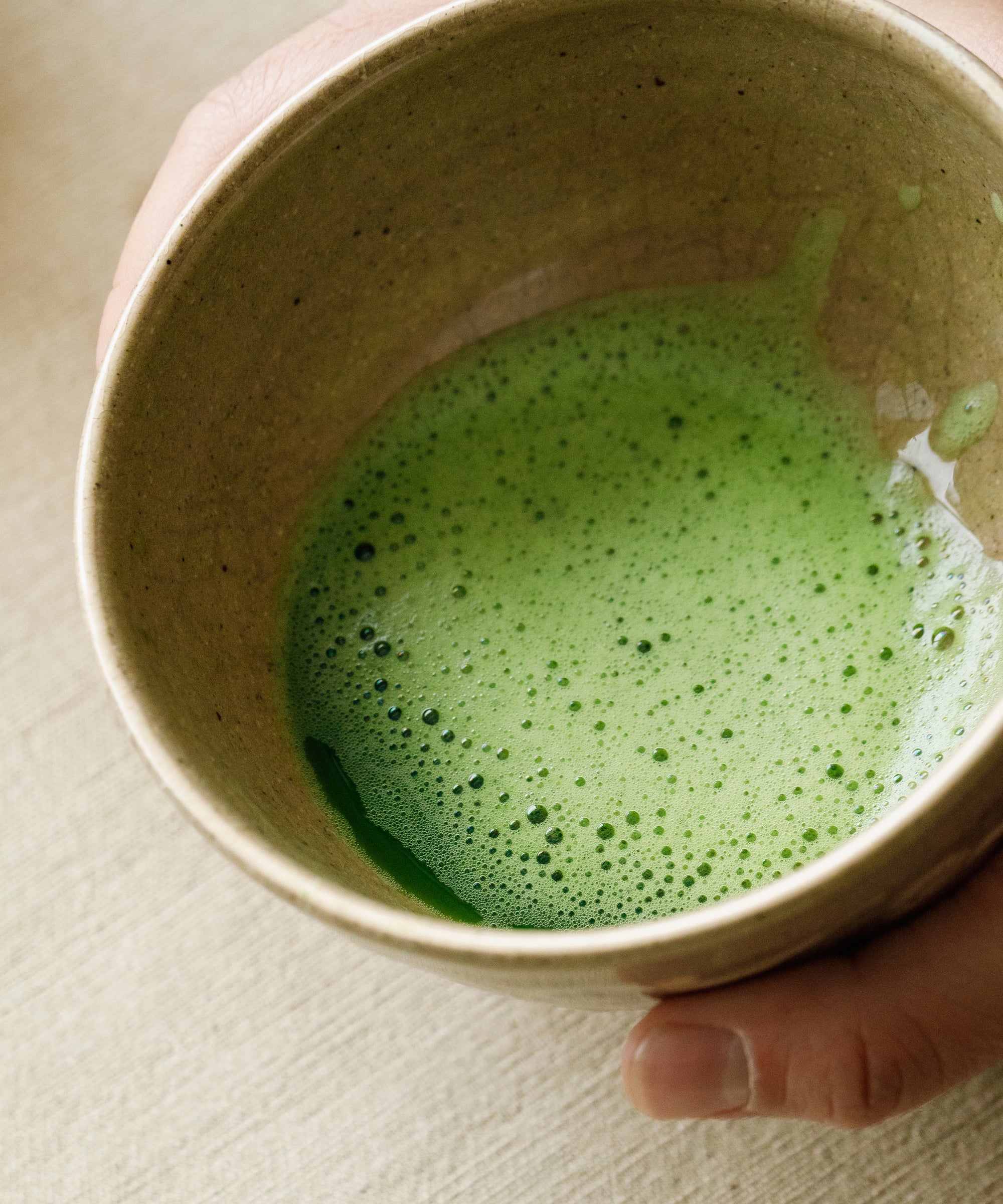 Mare ceremonial matcha prepared with hand-picked Uji tencha by Arita Sansuien