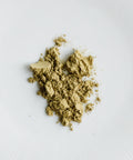 Yame Hojicha roasted green tea powder for latte in ceramic bowl
