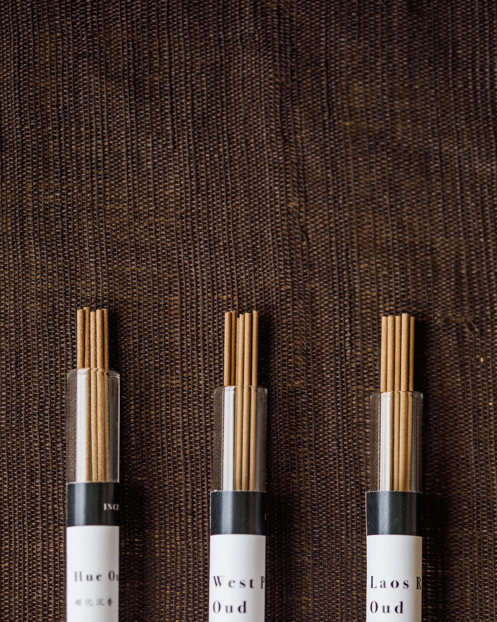 Depth of Oud sampler, Huế West Papua and Laos Red Soil agarwood incense
