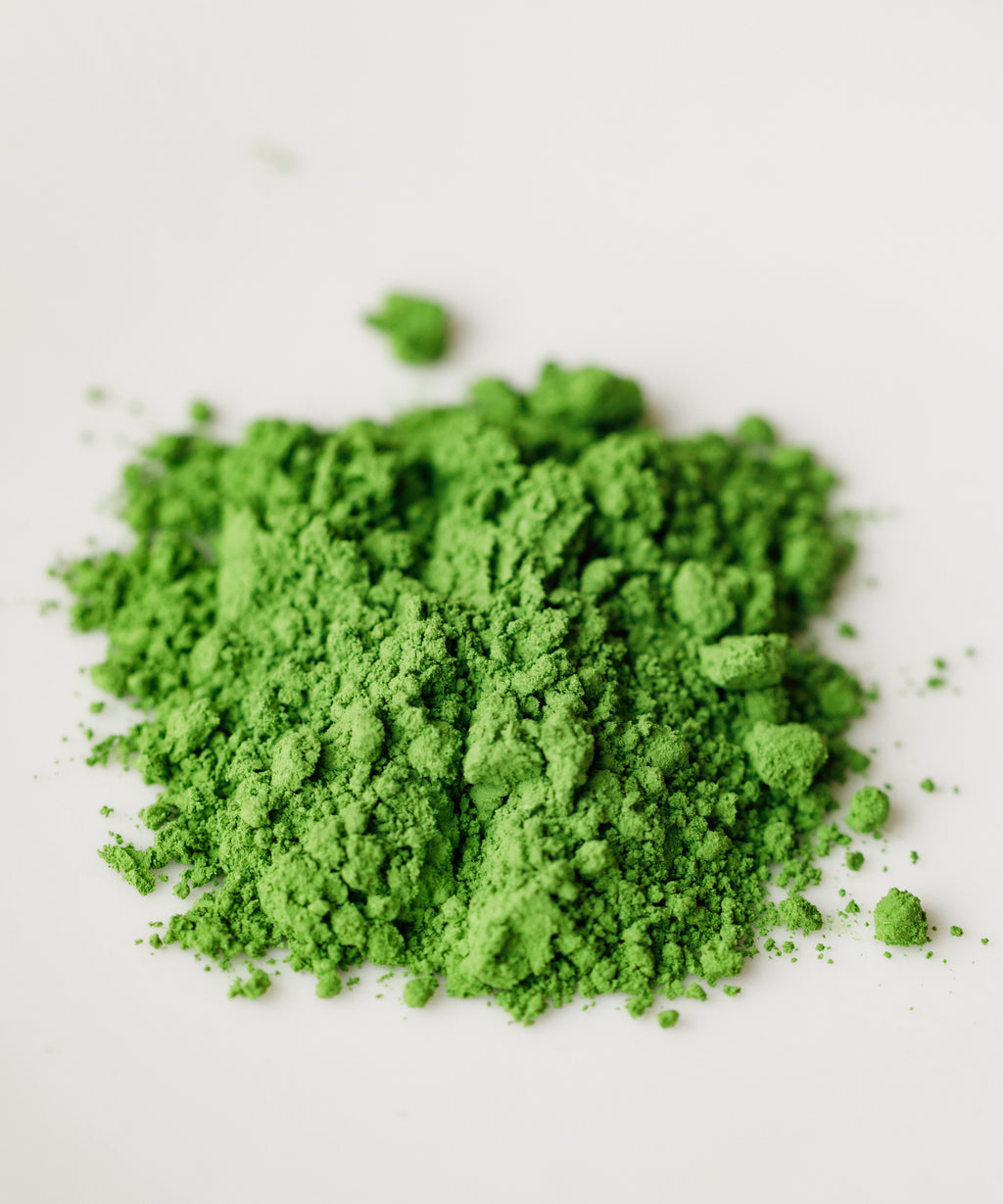 Bright grass-green Oku Yutaka matcha powder from Yame, Fukuoka - Velvet 7 single-cultivar shincha