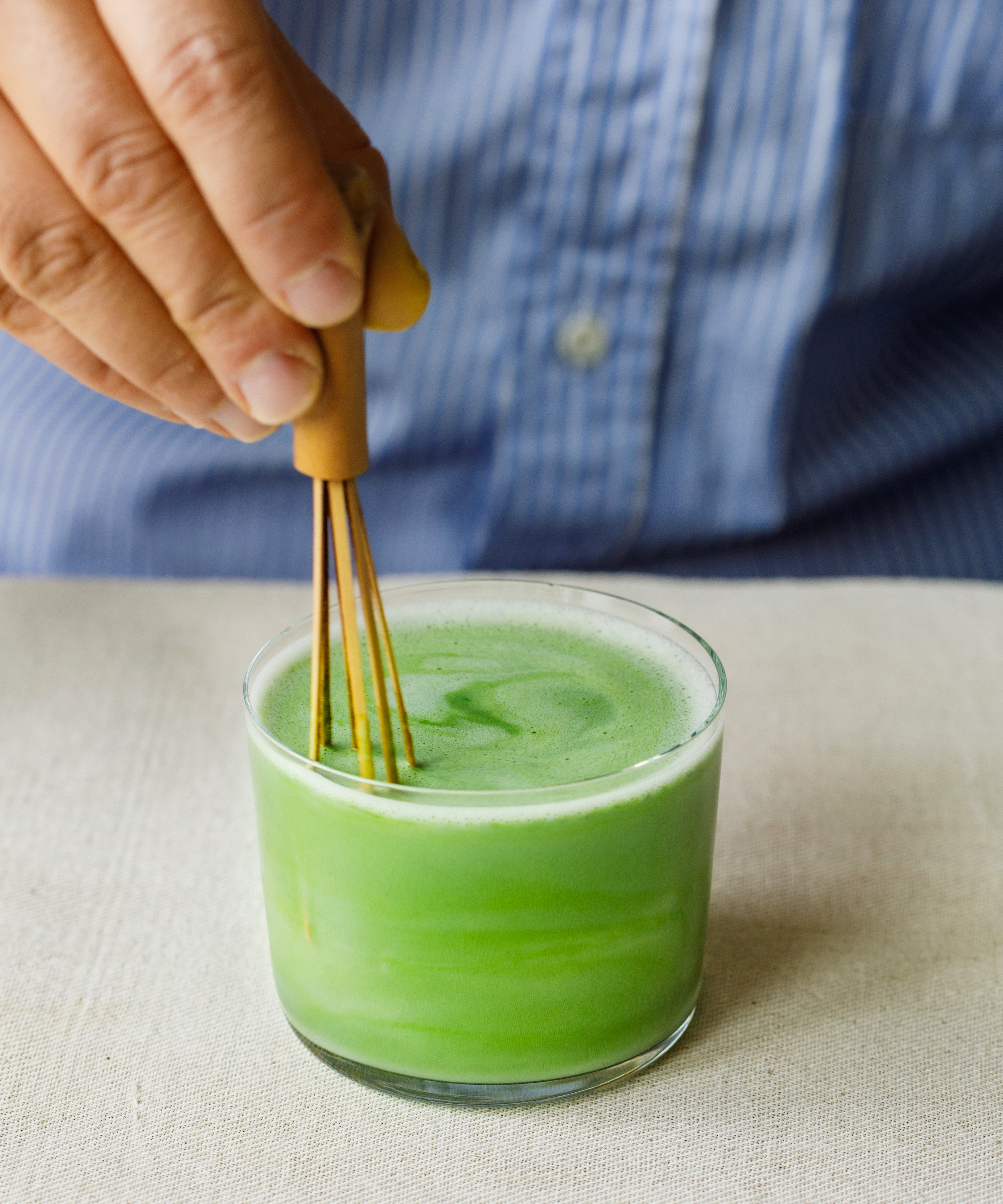 Ooiwase matcha latte at the Cultivate Tea back bar