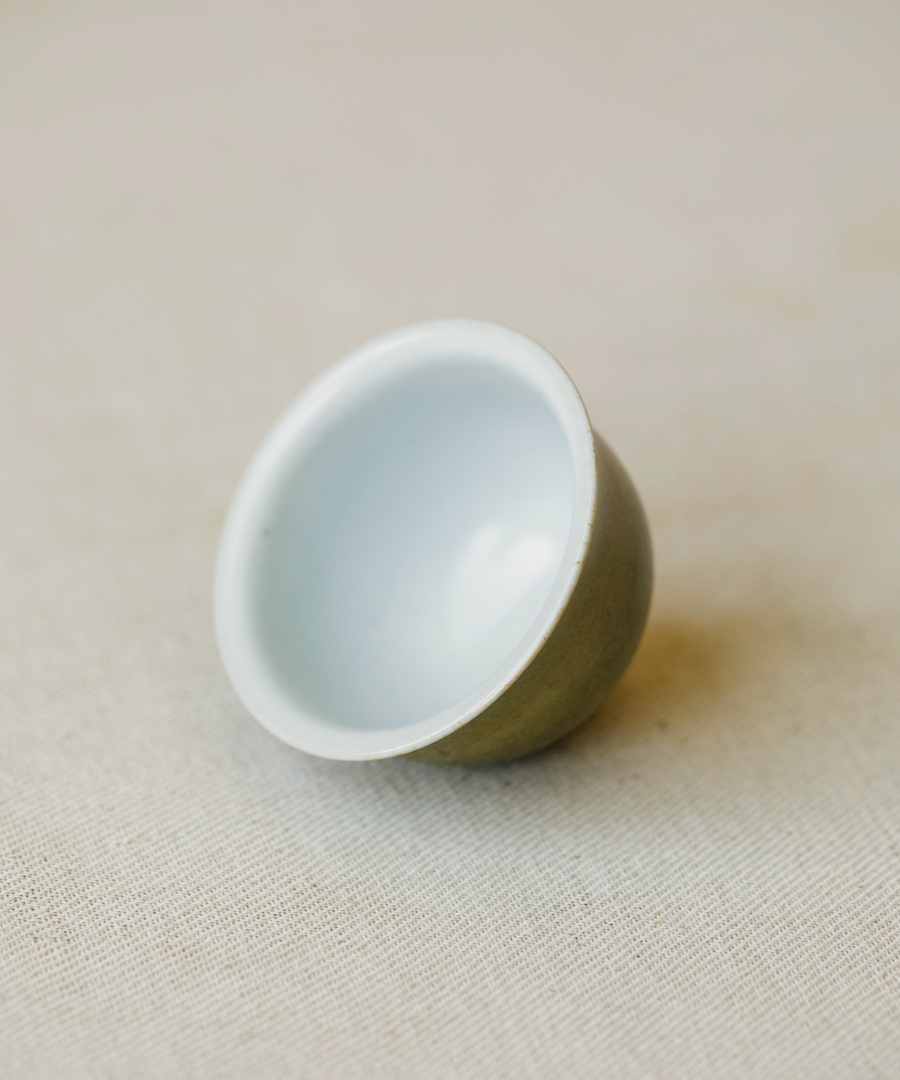 Cup Green Ombre side view, green ombre gradient, reduction-fired at 1300°C, Wang Xinghua