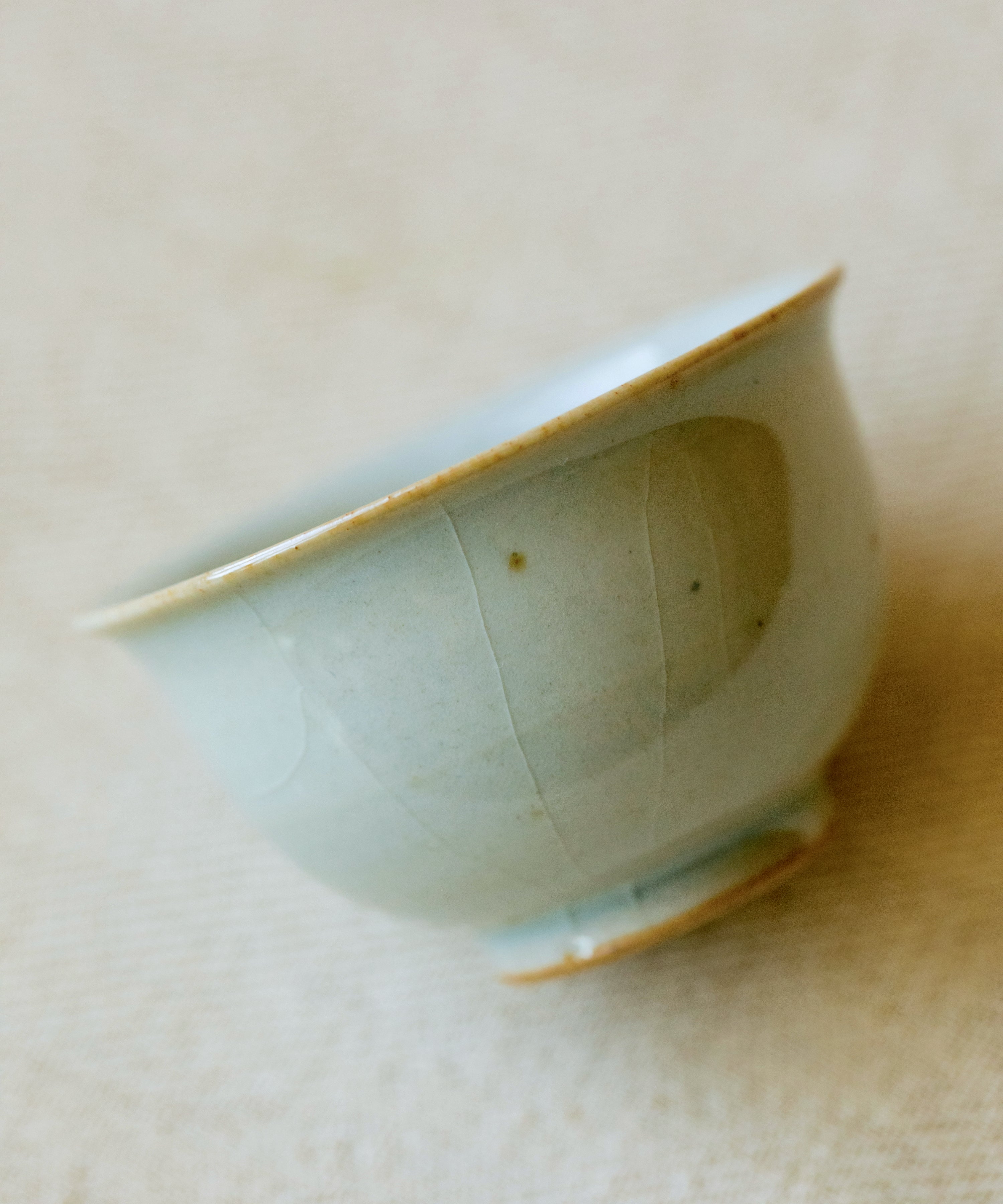 Cup Celadon Ice interior, frozen-lake glaze with veins of disturbance, Wang Xinghua, Jingdezhen