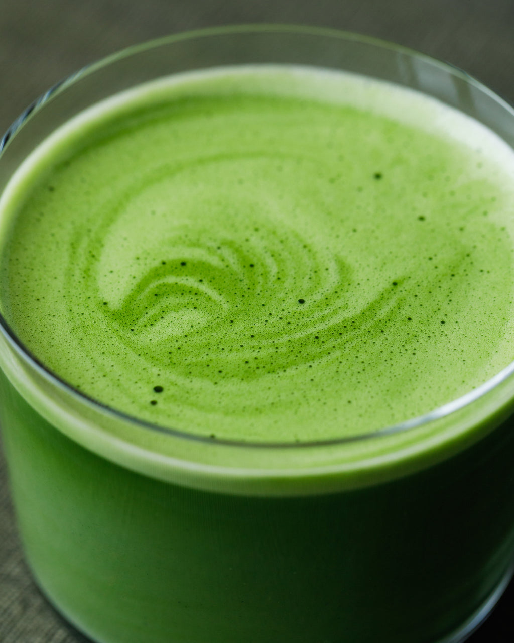 Iced Matcha Hikari latte in glass with oat milk